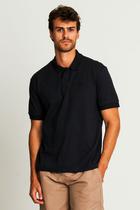 Polo Masculina Piquet Gola Lisa Polo Wear Preto