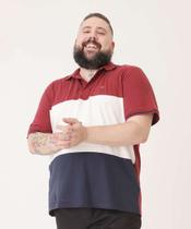 Polo Masculina Plus Size Recortes MR-37129 Polo Masculina Plus Size Recortes MR-37129