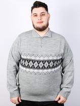 Pólo masculino com botão e jacquard