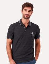 Polo Original Penguin Masculina Piquet Lisa Mega Patch Chumbo Mescla