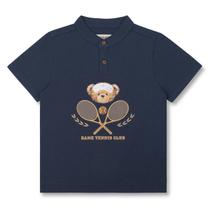 Polo piquet elastano teddy tenis mc infantil marinho dame Polo piquet elastano teddy tenis mc infantil marinho dame