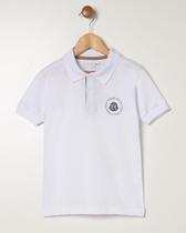 Polo Piquet Manga Curta Infantil Para Menino - BRANCO Polo Piquet Manga Curta Infantil Para Menino - BRANCO