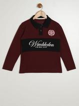 Polo Piquet Manga Longa Infantil Para Menino- BORDO Polo Piquet Manga Longa Infantil Para Menino- BORDO