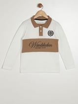Polo Piquet Manga Longa Infantil Para Menino- OFF WHITE Polo Piquet Manga Longa Infantil Para Menino- OFF WHITE