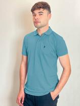 Polo Piquet Masculina Básica Manga Curta Polo Wear Azul Médio Polo Piquet Masculina Básica Manga Curta Polo Wear Azul Médio