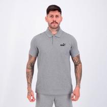 Polo Puma Essentials No. 1 Logo Pique Cinza Polo Puma Essentials No. 1 Logo Pique Cinza
