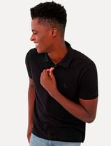 Polo Reserva Masculina Piquet Clássica Preta