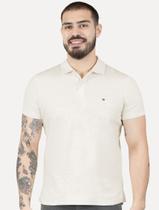 Polo Tommy Hilfiger Masculina Mercerised Jacquard Off White Polo Tommy Hilfiger Masculina Mercerised Jacquard Off White