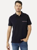 Polo Tommy Hilfiger Masculina Piquet Small Chest Stripe Azul Marinho Polo Tommy Hilfiger Masculina Piquet Small Chest Stripe Azul Marinho