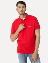 Polo Tommy Hilfiger Masculina Piquet Small Chest Stripe Vermelho Escarlate