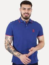 Polo Tommy Hilfiger Masculina Regular Holiday Crest Azul Royal