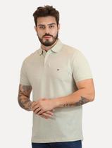 Polo Tommy Hilfiger Masculina Regular Piquet 1985 Areia Mescla
