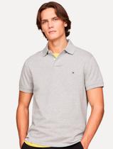 Polo Tommy Hilfiger Masculina Regular Piquet 1985 Light Cinza Mescla