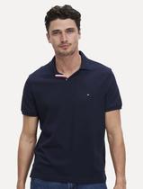 Polo Tommy Hilfiger Masculina Regular Piquet Bold Collar Azul Marinho