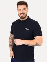 Polo Tommy Hilfiger Masculina Regular Piquet Graphic Icon Embroidery Azul Marinho