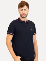 Polo Tommy Hilfiger Masculina Regular Two Tone Shade Collar Azul Marinho