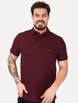 Polo Tommy Hilfiger Masculina Slim Piquet 1985 Bordô Tamanho:XL/GG
