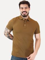 Polo Tommy Hilfiger Masculina Slim Piquet 1985 Marrom Tamanho:XL/GG