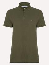 Polo Tommy Hilfiger Masculina Slim Piquet 1985 Verde Militar