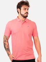 Polo Tommy Jeans Masculina Piquet Regular Placket Rosa