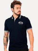 Polo Tommy Jeans Masculina Piquet Regular Tipping Azul Marinho