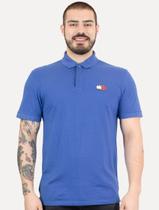 Polo Tommy Jeans Masculina Regular Flag Badge Azul Royal