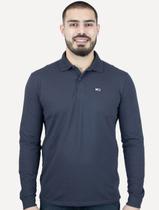 Polo Tommy Jeans Masculina Slim Piquet Flag Placket Azul Marinho