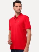 Polo Tommy Jeans Masculina Slim Piquet Flag Placket Vermelha