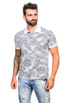 Pólo Tony Menswear Piquet Folhagens Azul