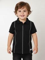 Polo Tricot Manga Curta Infantil Para Menino - PRETO Polo Tricot Manga Curta Infantil Para Menino - PRETO