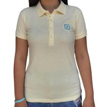 Polo Txc Amarelo logo azul