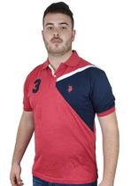 Polo U.S. Polo Assn. Masculina Patch Cutout Vermelha