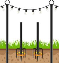 Pólos de luz String AHRLHR de metal à prova de ferrugem de 10 pés, pacote com 2 Pólos de luz String AHRLHR de metal à prova de ferrugem de 10 pés, pacote com 2