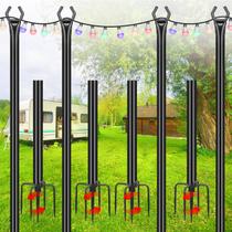 Pólos de luz String FHNFHN 10 pés ajustáveis resistentes à ferrugem, pacote com 4 Pólos de luz String FHNFHN 10 pés ajustáveis resistentes à ferrugem, pacote com 4