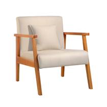 Poltrona 01 Lugar Com Almofada Braço Madeira Milena