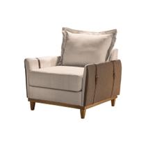 Poltrona 1 Lugar Dubai Couro e Linho Poltrona 1 Lugar Dubai Couro e Linho