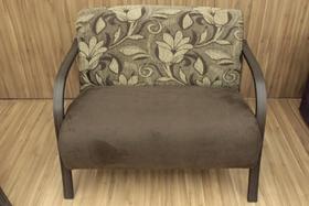 Poltrona 2 lugares Braço Madeira Marrom/Floral 603/425 México