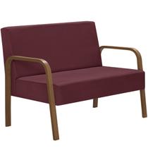 Poltrona 2 Lugares Jade Braço Madeira D Salla Suede