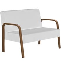 Poltrona 2 Lugares Jade Braço Madeira D Salla Tecido Sintético Poltrona 2 Lugares Jade Braço Madeira D Salla Tecido Sintético