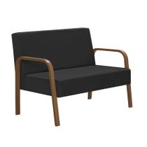 Poltrona 2 Lugares Jade Braço Madeira D Salla Tecido Sintético Poltrona 2 Lugares Jade Braço Madeira D Salla Tecido Sintético