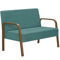 Poltrona 2 Lugares Jade Braço Madeira Dsalla Suede Poltrona 2 Lugares Jade Braço Madeira Dsalla Suede