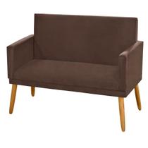 Poltrona 2 Lugares para Sala de Estar Namoradeira Nina Suede Marrom Claro Poltrona 2 Lugares para Sala de Estar Namoradeira Nina Suede Marrom Claro