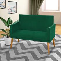 Poltrona 2 Lugares Simples para Sala Decorativa Suede Verde