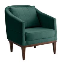 Poltrona Agatha Linho Verde e Imbuia