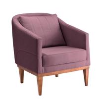 Poltrona Agatha Veludo Rosa e Natural