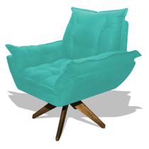 Poltrona Albany Base Giratoria Decorativa - Azul Turquesa Poltrona Albany Base Giratoria Decorativa - Azul Turquesa