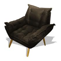 Poltrona Albany Pes Palito Decorativa - Marrom Poltrona Albany Pes Palito Decorativa - Marrom