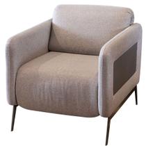 Poltrona Alfa Reclinavel cor Cinza e Detalhe Lateral material sintético com Pés Chumbo - 70602 Poltrona Alfa Reclinavel cor Cinza e Detalhe Lateral material sintético com Pés Chumbo - 70602