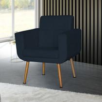 Poltrona Aline Decortiva Repcacao Sala Suede Azul Marinho - Ninho Decor