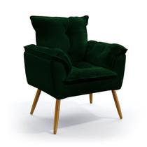 Poltrona Almofadada Decorativa Beta N-026 Veludo Verde Aradecor